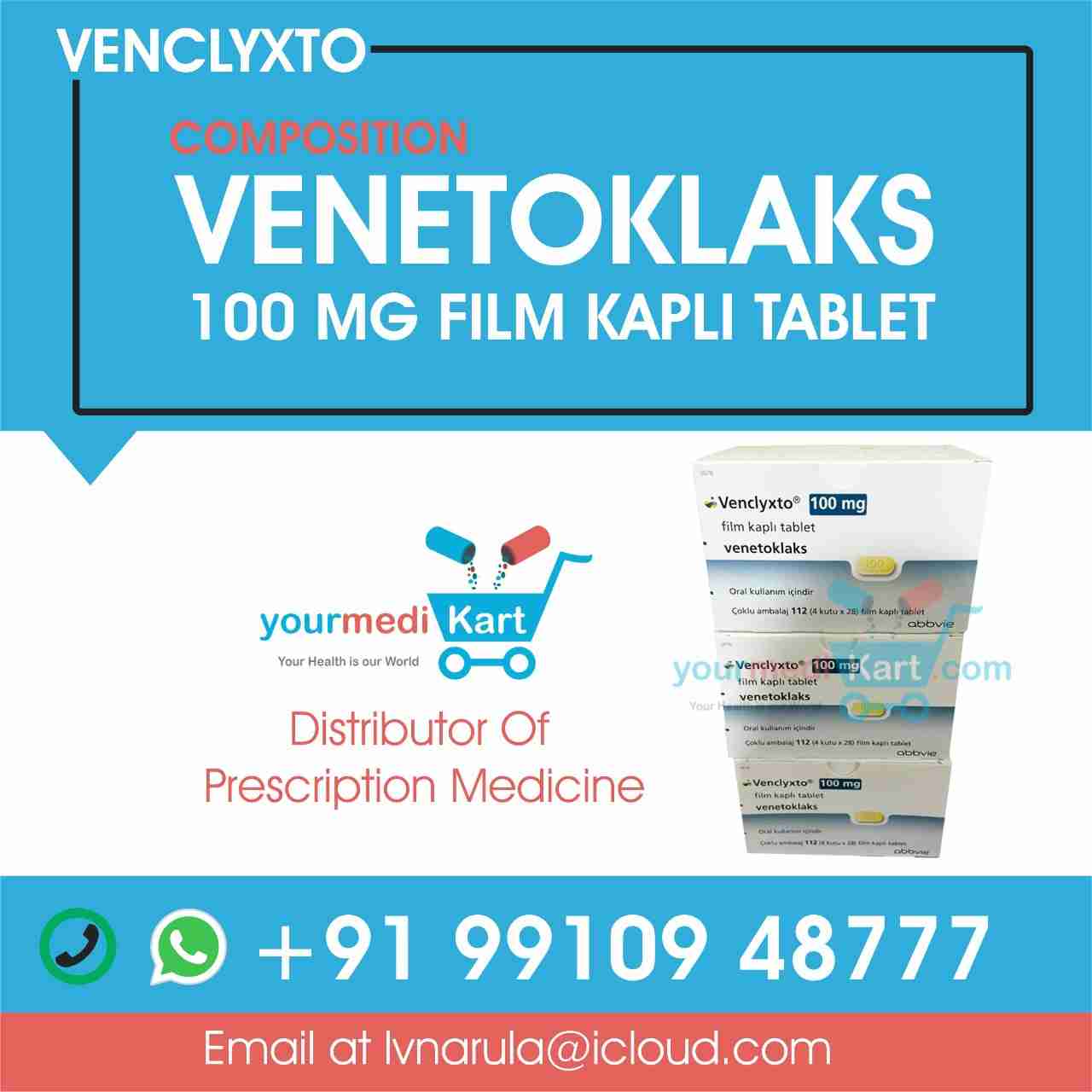 Best Venclyxto / venetoclax 100 mg tablet price online | treat types of cancer Get venetoklaks/ Venclyxto price in india at bargain price